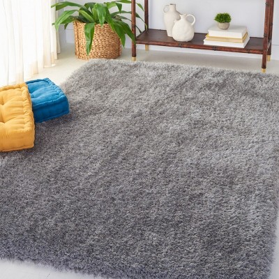 Gray 4' x 6' Hand-Tufted Shag Area Rug