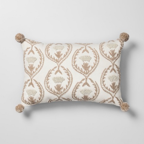 Beaded Floral Lumbar Throw Pillow Neutral Opalhouse Target