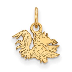Black Bow Jewelry 14k Yellow Gold Plated Sterling Silver South Carolina Gamecocks NCAA Extra Small Pendant - 1 of 3