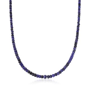 Ross-Simons 80.00 ct. t.w. Sapphire Bead Necklace With Sterling Silver - 1 of 4