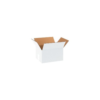 Box Partners Corrugated Boxes 10" x 8" x 6" White 25/Bundle 1086W
