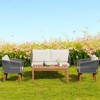 Mshliw 4-Piece Outdoor Patio Furniture Set with Loveseat, Cushions, and Rope Design Chairs for Backyard, Poolside, and Garden - 2 of 4