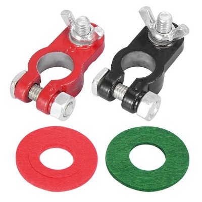 Unique Bargains Car Negative Positive Battery Post Terminal Ends Wire Cable Clamp Connectors Set with Washer
