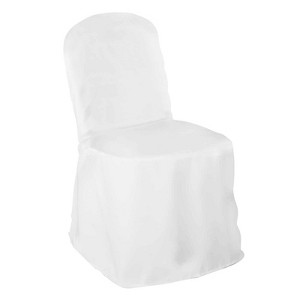 Lann's Linens 100 pcs Polyester Banquet Chair Covers for Wedding/Party - Cloth Fabric Slipcovers - 1 of 4