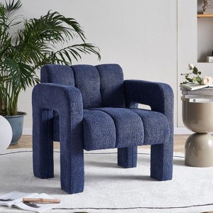 31.10" Boucle Upholstered Accent Chair, Modern Wood Frame Armchair - Maison Boucle - 1 of 4