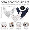 Sweet Jojo Designs Boy Fabric Baby Bibs Baseball Patch White Blue and Grey 3pc - image 3 of 4