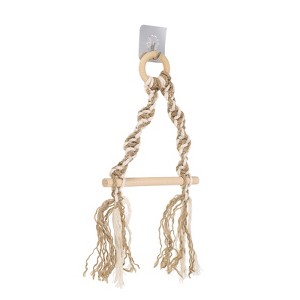 Unique Bargains Jute Rope Wood Sticks Natural Rustic Toilet Paper Holder 1 Pc - 1 of 4