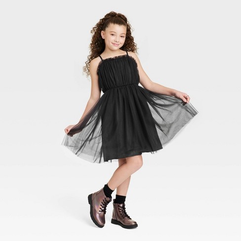 Girls' Tulle Sleeveless Dress - Art Class™ Black Xxl : Target