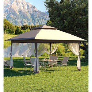 Gazebo Tent 13x13 Pop Up Instant Canopy Tent with 4 Sand Bags & Mosquito Netting for Backyard Garden Patio, Height Adjustable - 1 of 4