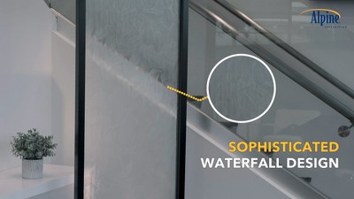 72" Clear Glass and Aluminum Waterfall Fountain with Embossed Leaves