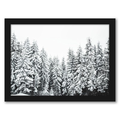 Americanflat - Snowy Pine Tree Forest By Tanya Shumkina - Black Frame ...