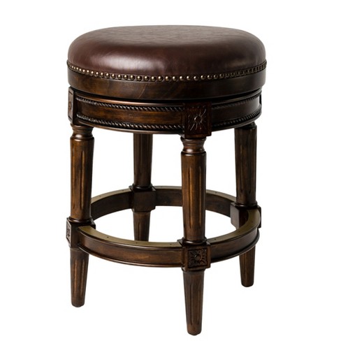 Maven Lane Pullman Backess Kitchen Stool with Vegan Leather Upholstery - image 1 of 4