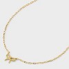 Beloved + Inspired 14K Gold Dipped Textured Bow Pendant Necklace - Gold: Brass, Lobster Claw Clasp, 16" Length - 4 of 4