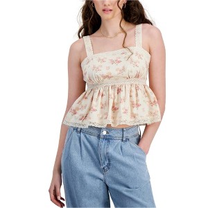 Celebrity Pink Womens Floral Top Baby Doll Blouse - 1 of 1