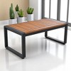 4-Piece Boho Wicker Patio Conversation Set with Acacia Wood Table, Removable Cushions, and Adjustable Feet - 2 of 4