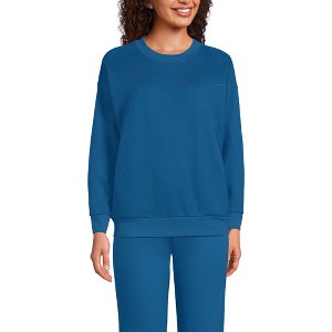 Lands' End Women's Serious Sweats Relaxed Long Sleeve Crew Neck Sweatshirt - 1 of 3
