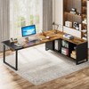 Tribesigns L-Shaped 70.8" Executive Computer Desk 55" File Cabinet - 2 of 4