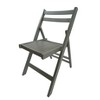 Cesicia Slatted Wood Folding Chair, 4Pcs Patio Accent Chair - 3 of 4