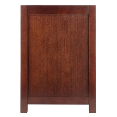 Walnut and Espresso Faux Leather Storage Hall Bench with Cushion