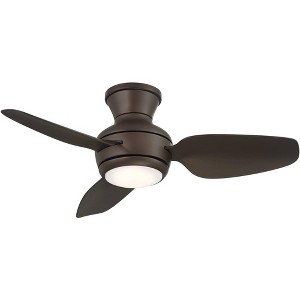 Casa Vieja 36" Whirl Modern Indoor Outdoor Ceiling Fan 3 Blade LED Light Remote Control Emperial Bronze Finish Brown Blades Bedroom Patio Hugger - 1 of 4