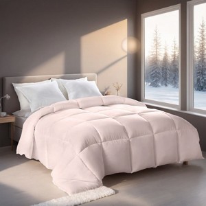 Sevobal Quilts Extra Large Plump Thick Duvet - Winter Enhanced Warmth with Skin-Friendly Comfort Premium Christmas Gift Selection, Pink, 90"*90"*1" - 1 of 4