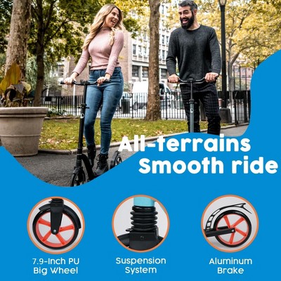 Red and Black Adjustable Aluminum Kick Scooter