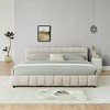 Sapphtopaz King Size Chenille Upholstered Solid Bed Frame, with Headboard & Storage Drawer for Spacious Master Bedrooms, Adults - 4 of 4