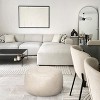 Itopfox Moroccan Storage Pouf Foot Stool Ottoman Seat Handmade Faux Leather Bean Bag Floor Chair Foot Rest for Living Room, Bedroom or Ivory White - 2 of 4