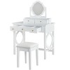 VYNXARIA Space-Saving Compact Makeup Vanity Table with Reversible Mirror - Complete Dressing Table Set with Stool,Perfect for Small Spaces,White - 4 of 4