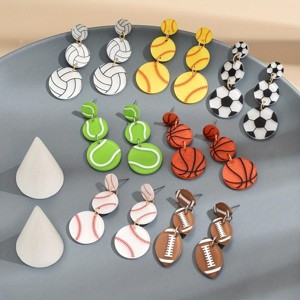 Paaaawaters Sporty Prism Acrylic Earrings, 6-Sport 316L Steel Jewelry with Hypoallergenic Studs - 1 of 4