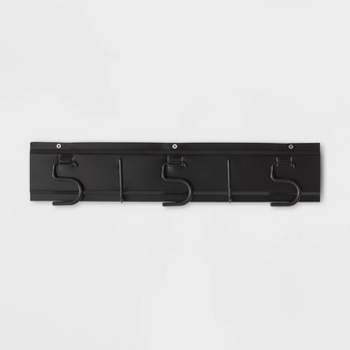 Wall Mounted Cleaning Tools Holder - Brightroom™: Metal Utility Rack, Space-Saving Design, Matte Black Finish