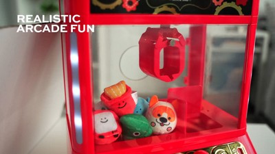 Red Mini Arcade Claw Game with Plush Prizes