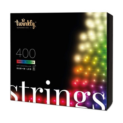 Twinkly TWS400SPP-GUS 400 LED RGB Multicolor & White 105 ft. String Lights, Bluetooth WiFi and App Controlled Lights for Home and Bedroom