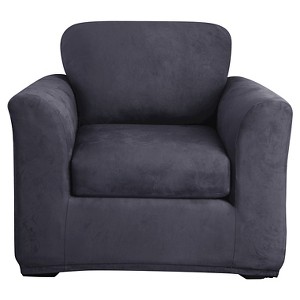Stretch Suede 2 Piece Chair Slipcover Blue - Sure Fit