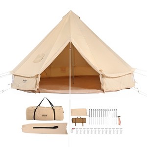 VEVOR Canvas Bell Tent, 4 Seasons 6 m/19.68 ft Yurt Tent, Canvas Tent for Camping with Stove Jack, Breathable Tent Holds up to 10 People - 1 of 4