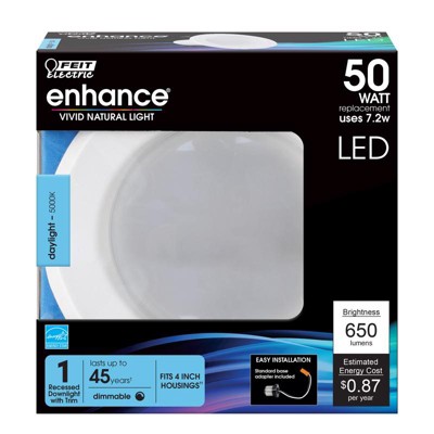 Feit Enhance White 5 in. W LED Retrofit Recessed Lighting 7.2 W (Pack of 6)