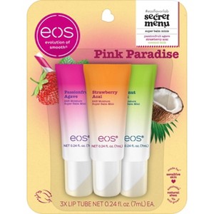 eos Pink Paradise Mini Lip Balm Tube Blister - 0.51oz/3pk - 1 of 4