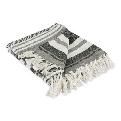 50"x60" Farmhouse Woven Striped Throw Blanket with Fringe - Design Imports