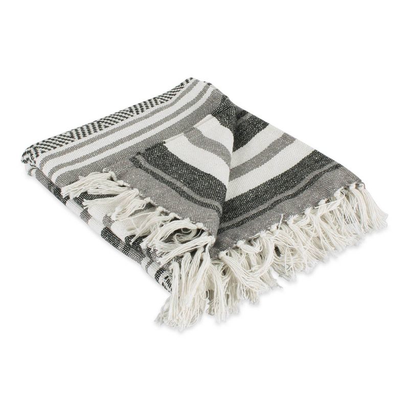 50&#34;x60&#34; Farmhouse Woven Striped Throw Blanket with Fringe - Design Imports, 1 of 7
