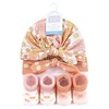 Hudson Baby Infant Girls Turban and Socks Set, Peace Love And Flowers, One Size - 2 of 4