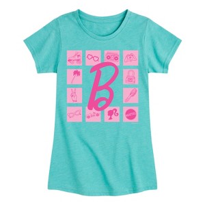 Girls' - Barbie - Pink Icons Fitted Short Sleeve Graphic T-Shirt - 1 of 4