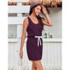 Imily Bela Women's Summer Dress, Striped Drawstring Waist, Casual Sleeveless Mini Dress with Pockets - 4 of 4