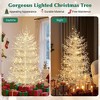 MOEPISY 4FT Pre-lit Aspen Fir Artificial Christmas Tree, Hinged Xmas Tree 280 Snow Flocked Branch Tips - 4 of 4