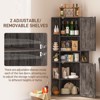 Corner Storage Cabinet with Doors and Adjustable Shelves, 10-Cubby Bookshelf - 3 of 4