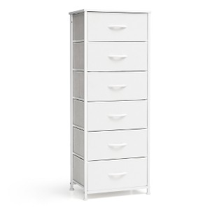 Pellebant Vertical Dresser for Bedroom 6 drawer Storage Tower Steel Frame Wood Top Easy Pull Non-woven Fabrics Drawer - 1 of 4