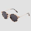 Women's Metal Round Sunglasses - Universal Thread™ Black/Gold