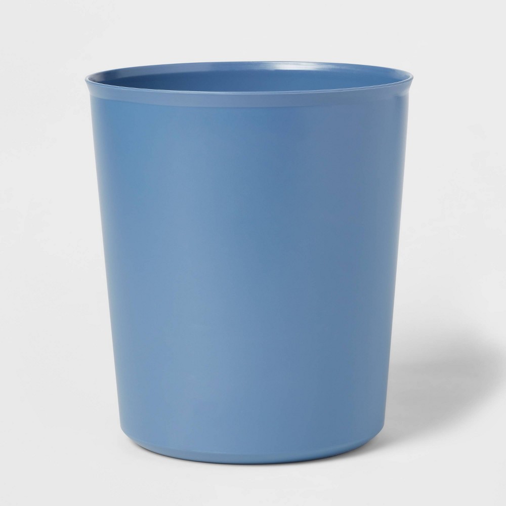 CasePack of 12 Flexible 1.8gal Round Wastebasket Shallow Blue - Brightroom™