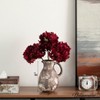 Uniquewise 8" Vintage Ceramic Pitcher Vase Rustic Farmhouse Flower Jug with Handle for Home and Office Decor Living Room Centerpiece - 3 of 4
