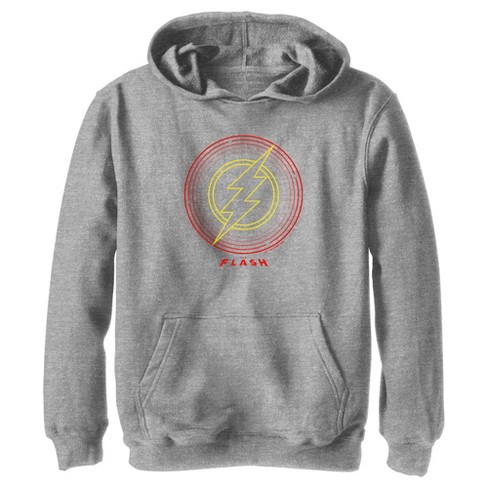 Boy's The Flash Neon Lightning Bolt Stamp Pull Over Hoodie : Target