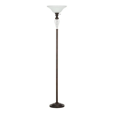 72" Torchiere Floor Lamp with Glass Accent Bronze - Cresswell Lighting